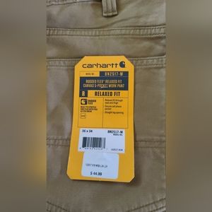 CarharttMen's 34 x 36 Hickory Cotton/Spandex Medium Rugged Flex Rigby 5 pocket